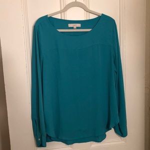 LOFT LS Aqua Blouse